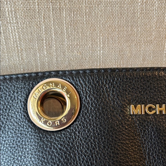 Michael Kors Black Tote with Gold Accents - Picture 12 of 16
